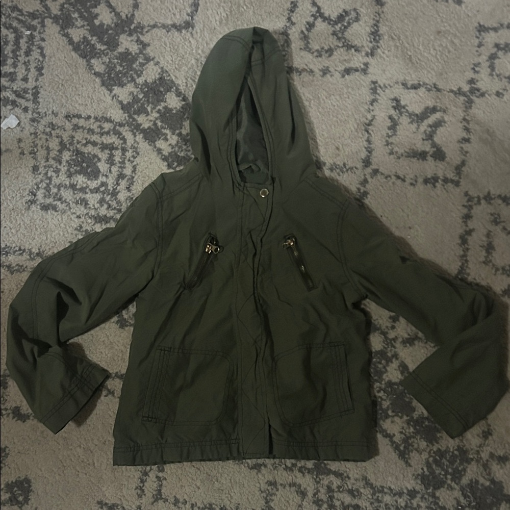 Old Navy Kids Olive Hooded Utility Jacket